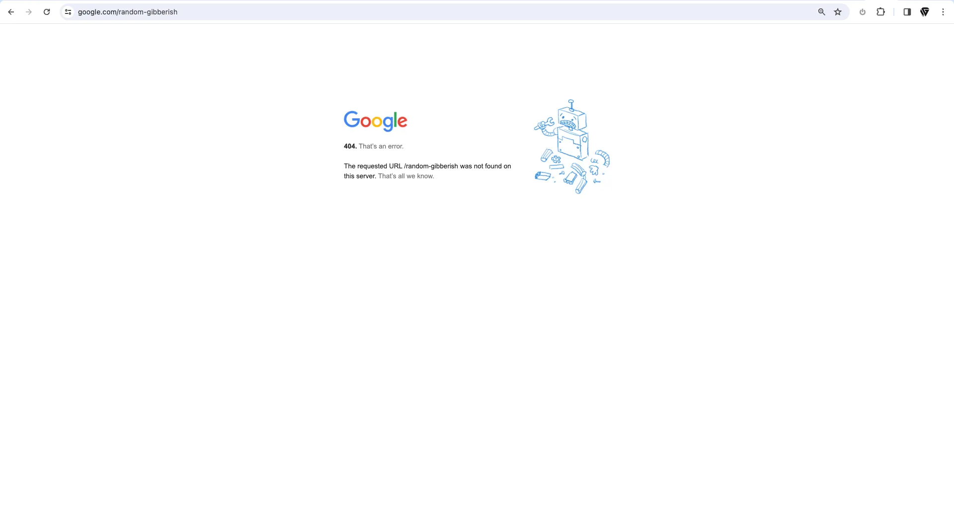 Google.com 404 Page