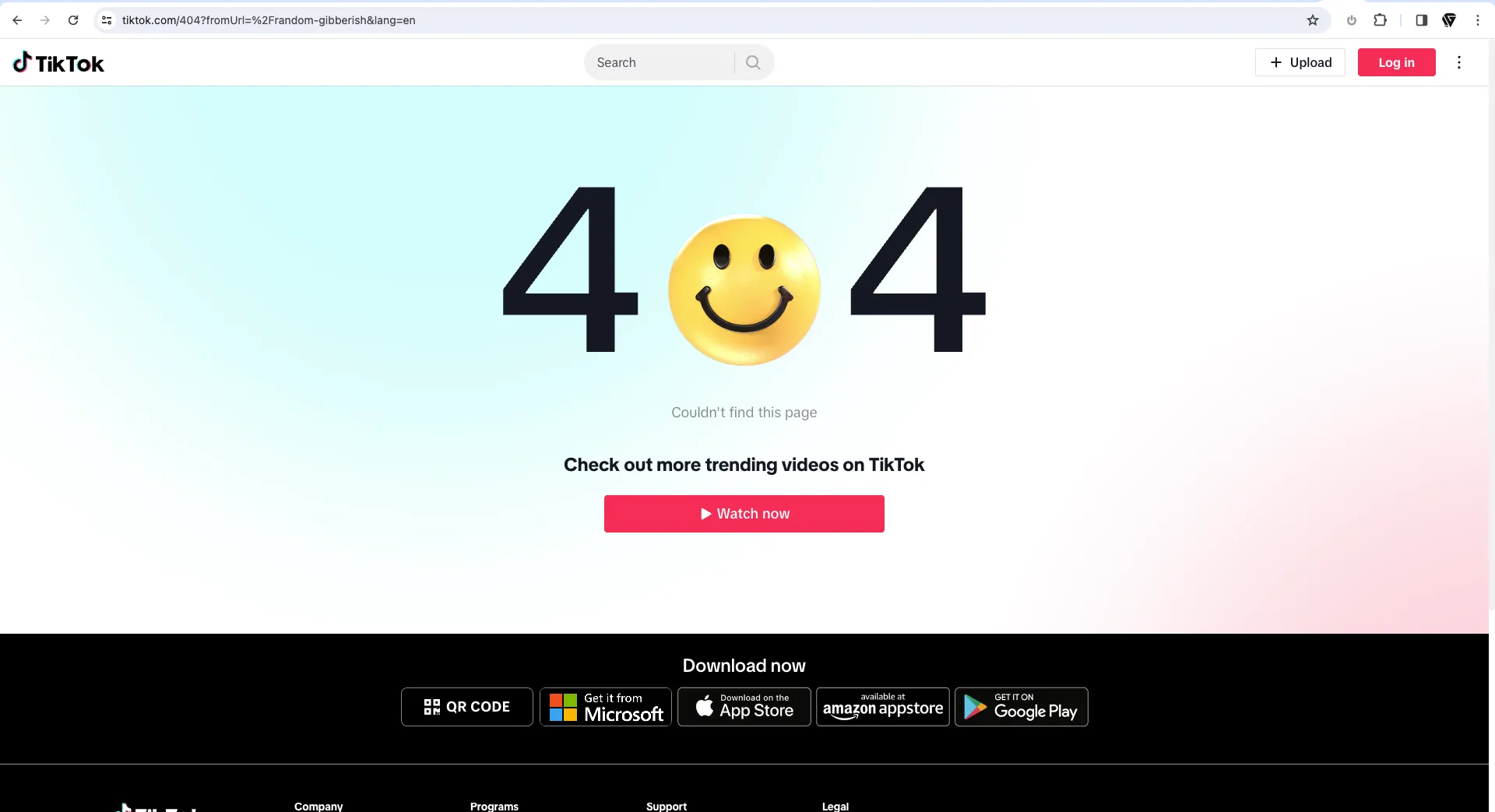 Tiktok.com 404 Page
