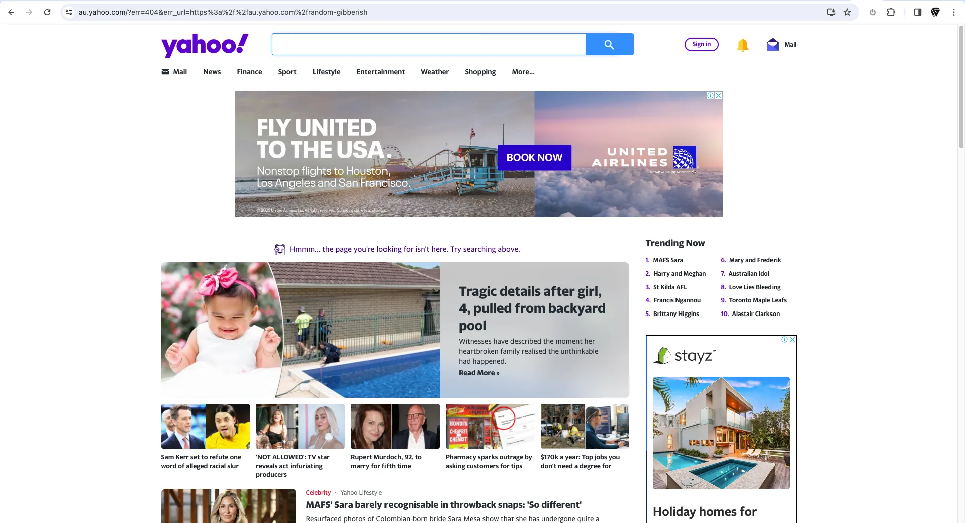 Yahoo.com 404 Page